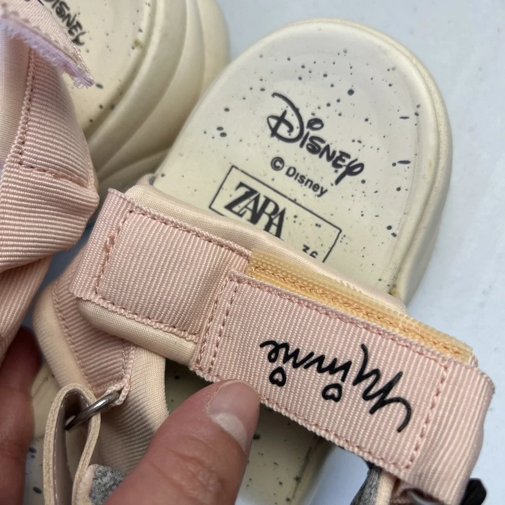 NWT Disney‎ Zara I Pink Minnie Mouse Sandals I Size 36 US 4 Character